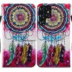 For Samaung Galaxy S22 Ultra 5G Painted Pattern Horizontal Flip Phone Leather Case with Holder & Card Slots & Photo Frame(Dreamcatcher)