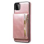 For Samsung Galaxy A22 Zipper Wallet Bag PU Back Cover Shockrpoof Phone Case with Holder & Card Slots & Wallet(Pink)