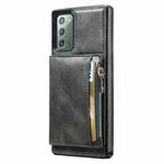 For Samsung Galaxy Note20 Zipper Wallet Bag PU Back Cover Shockrpoof Phone Case with Holder & Card Slots & Wallet(Green)