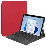 For Microsoft Surface Pro 8 Solid Color Electric Pressed Horizontal Flip Tablet Leather Case with Holder(Red)