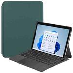 For Microsoft Surface Pro 8 Solid Color Electric Pressed Horizontal Flip Tablet Leather Case with Holder(Dark Green)