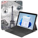 For Microsoft Surface Pro 8 Painted Electric Pressed Horizontal Flip Tablet Leather Case with Holder(Retro Tower)