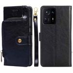 For Xiaomi Mix 4 Zipper Bag Horizontal Flip Leather Phone Case with Holder & Card Slots & Lanyard(Black)