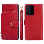 For Xiaomi Mix 4 Zipper Bag Horizontal Flip Leather Phone Case with Holder & Card Slots & Lanyard(Red)