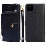 For Google Pixel 5a 5G Zipper Bag Horizontal Flip Leather Phone Case with Holder & Card Slots & Lanyard(Black)