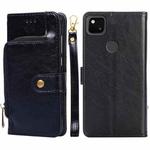 For Google Pixel 4a Zipper Bag Horizontal Flip Leather Phone Case with Holder & Card Slots & Lanyard(Black)