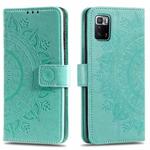 For Xiaomi Poco X3 GT Totem Flower Embossed Horizontal Flip Phone Leather Case with Holder & Card Slots & Wallet(Green)