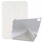 For iPad mini 6 Silk Texture Horizontal Deformation Flip Tablet Leather Case with Holder(White)