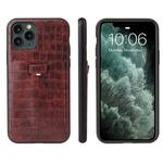 For iPhone 11 Pro Crocodile Texture TPU + Leather Protective Case with Card Slot(Brown)