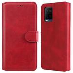 For vivo Y21 / Y33S Classic Calf Texture Horizontal Flip Phone Leather Case(Red)
