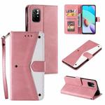 For Xiaomi Redmi Note 11 Pro Stitching Calf Texture Horizontal Flip Phone Leather Case with Holder & Card Slots & Wallet(Rose Gold)