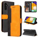 For Samsung Galaxy A13 5G Stitching-Color Horizontal Flip Leather Phone Case with Holder & Card Slots & Photo Frame(Orange)