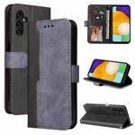 For Samsung Galaxy A13 5G Stitching-Color Horizontal Flip Leather Phone Case with Holder & Card Slots & Photo Frame(Gray)
