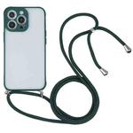 Candy Transparent Phone Case with Lanyard For iPhone 13 Pro(Dark Green)