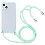 Candy Transparent Phone Case with Lanyard For iPhone 13 mini(Mint Green)