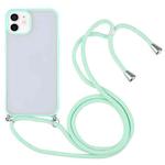 Candy Transparent Phone Case with Lanyard For iPhone 12(Mint Green)