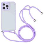 Candy Transparent Phone Case with Lanyard For iPhone 11 Pro Max(Purple)