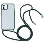 Candy Transparent Phone Case with Lanyard For iPhone 11(Dark Green)