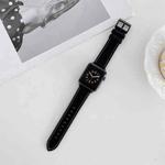 Oil Edge Bright Surface Leather Watch Band For Apple Watch Series 8&7 41mm / SE 2&6&SE&5&4 40mm / 3&2&1 38mm(Black)