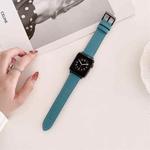 Oil Edge Bright Surface Leather Watch Band For Apple Watch Series 8&7 41mm / SE 2&6&SE&5&4 40mm / 3&2&1 38mm(Blue)
