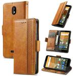 For Vodafone Smart E11 CaseNeo Splicing Dual Magnetic Buckle Leather Case with Holder & Card Slots & Wallet(Khaki)