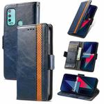 For Wiko Power U30 CaseNeo Splicing Dual Magnetic Buckle Leather Case with Holder & Card Slots & Wallet(Blue)