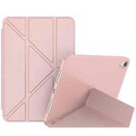 For iPad mini 6 Double-sided Matte Deformation TPU Tablet Leather Case with Holder & Sleep / Wake-up Function(Rose Gold)