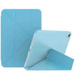 For iPad mini 6 Double-sided Matte Deformation TPU Tablet Leather Case with Holder & Sleep / Wake-up Function(Sky Blue)