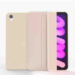 For iPad mini 6 Double-sided Matte TPU Tablet Leather Case with 3-folding Holder & Sleep / Wake-up Function(Gold)