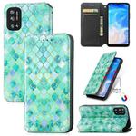 For Doogee N40 Pro CaseNeo Colorful Magnetic Leather Case with Holder & Card Slot & Wallet(Emerald)