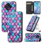 For Infinix Zero 8 CaseNeo Colorful Magnetic Leather Case with Holder & Card Slot & Wallet(Purple Scales)