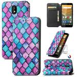 For Vodafone Smart E11 CaseNeo Colorful Magnetic Leather Case with Holder & Card Slot & Wallet(Purple Scales)