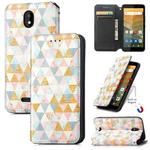 For Vodafone Smart E11 CaseNeo Colorful Magnetic Leather Case with Holder & Card Slot & Wallet(Rhombus)