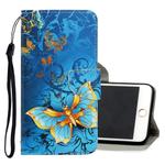 For iPhone 6 / 6s 3D Colored Drawing Horizontal Flip PU Leather Case with Holder & Card Slots & Wallet(Jade Butterfly)