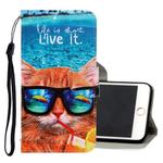 For iPhone 6 / 6s 3D Colored Drawing Horizontal Flip PU Leather Case with Holder & Card Slots & Wallet(Underwater Cat)