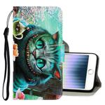 For iPhone SE 2022 / SE 2020 / 8 / 7 3D Colored Drawing Horizontal Flip PU Leather Case with Holder & Card Slots & Wallet(Green Eyes)