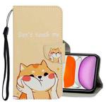 For iPhone 11 3D Colored Drawing Horizontal Flip PU Leather Case with Holder & Card Slots & Wallet(Shiba Inu)