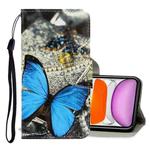 For iPhone 11 3D Colored Drawing Horizontal Flip PU Leather Case with Holder & Card Slots & Wallet(A Butterfly)