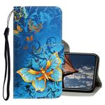 For iPhone X / XS 3D Colored Drawing Horizontal Flip PU Leather Case with Holder & Card Slots & Wallet(Jade Butterfly)