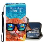 For iPhone X / XS 3D Colored Drawing Horizontal Flip PU Leather Case with Holder & Card Slots & Wallet(Underwater Cat)