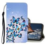 For iPhone XR 3D Colored Drawing Horizontal Flip PU Leather Case with Holder & Card Slots & Wallet(Multiple Butterflies)