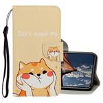 For iPhone XS Max 3D Colored Drawing Horizontal Flip PU Leather Case with Holder & Card Slots & Wallet(Shiba Inu)