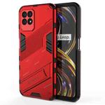 For OPPO Realme 8i Punk Armor 2 in 1 PC + TPU Shockproof Phone Case with Invisible Holder(Red)