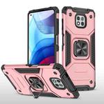 For Motorola Moto G Power (2021) Magnetic Armor Shockproof TPU + PC Phone Case with Metal Ring Holder(Rose Gold)