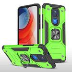 For Motorola Moto G Play (2021) Magnetic Armor Shockproof TPU + PC Phone Case with Metal Ring Holder(Green)