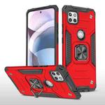 For Motorola One 5G Ace Magnetic Armor Shockproof TPU + PC Phone Case with Metal Ring Holder(Red)