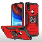 For Motorola Moto E7 Power Magnetic Armor Shockproof TPU + PC Phone Case with Metal Ring Holder(Red)