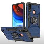 For Motorola Moto E7 Power Magnetic Armor Shockproof TPU + PC Phone Case with Metal Ring Holder(Blue)