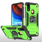 For Motorola Moto E7 Power Magnetic Armor Shockproof TPU + PC Phone Case with Metal Ring Holder(Green)