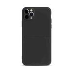 Liquid Silicone Skin Feel Shockproof Phone Case with Card Slot For iPhone 11 Pro(Black)